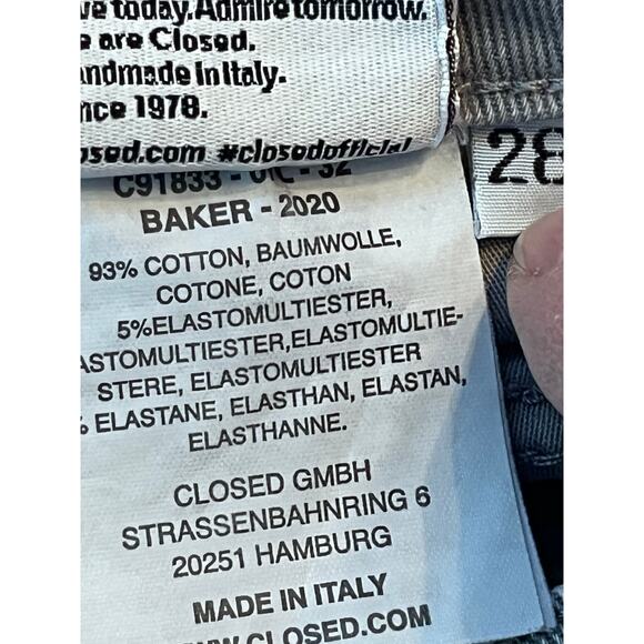 Closed Denim Women's Size 28 Gray Zip Up Flat Front Tapered Leg Denim Jeans - Picture 3 of 8